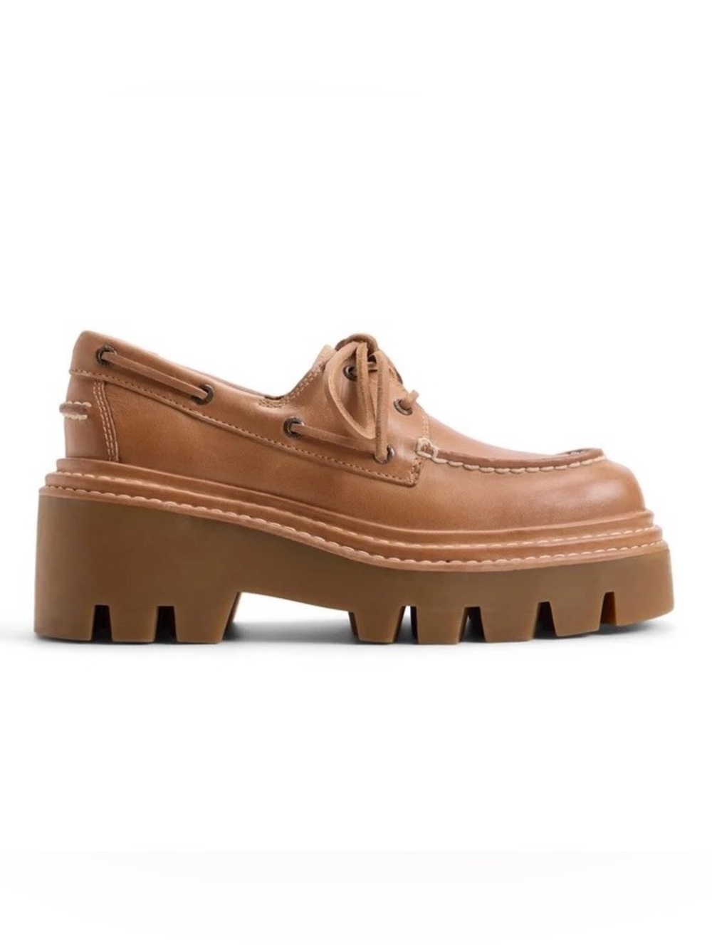 Sperry X Monse Colab Brown Leather 2 Eye Lug Sole Boat Shoe Sz EUR 37.5 US 7